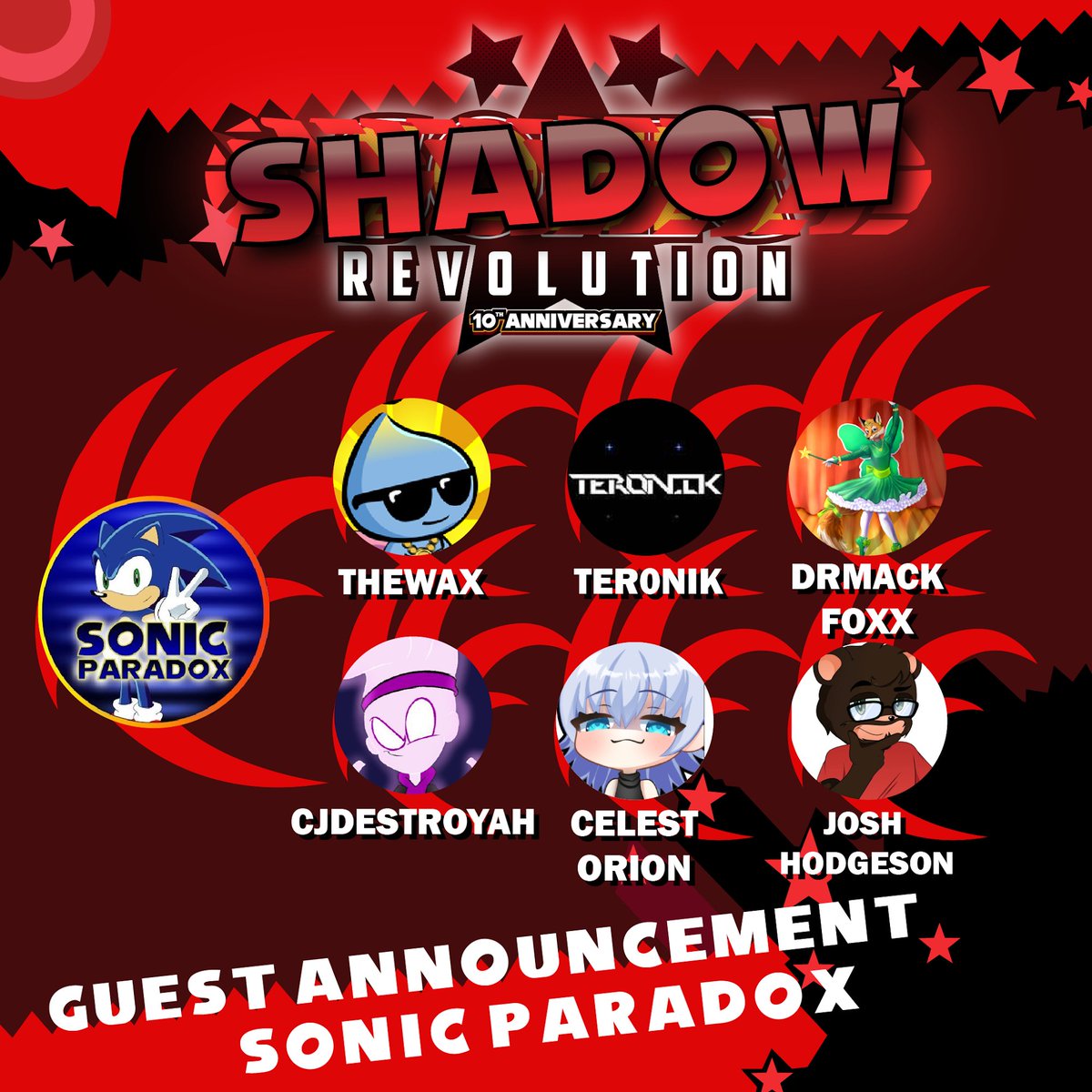 📣 GUEST ANNOUNCEMENT📣
Welcome <a href="/Sonic_Paradox/">Sonic Paradox</a> to Sonic Revolution 2024 Online! Please give them a warm welcome! 💻 🔵 🦔
Stay tuned for more guest announcements! 👀