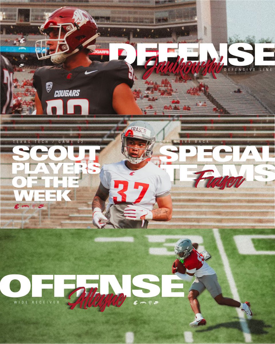 WSUCougarFB's tweet photo. Texas Tech players of the week + game‼️ https://t.co/anonD9aEzO