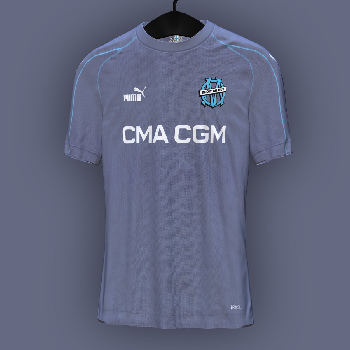 jakodesigns's tweet photo. Olympique de Marseille - Puma - home/away/third

Based on the Marseille shirts of the 90s and 00s, with the retro club badge and azure cross motif across the home shirt https://t.co/9UZeZzOSMM