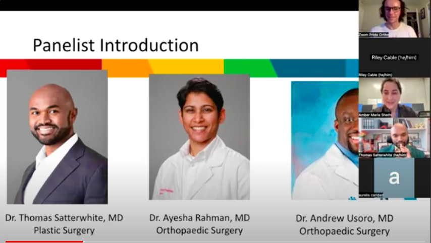 Missed the AOSA/Pride Ortho Intersectionality Webinar? 
Check out the recording on the Pride Ortho website to hear from our esteemed panelists, @tsatterwhitemd, @ayesha.m.rahman, and @usoromd!

prideortho.org/Featured-Video…