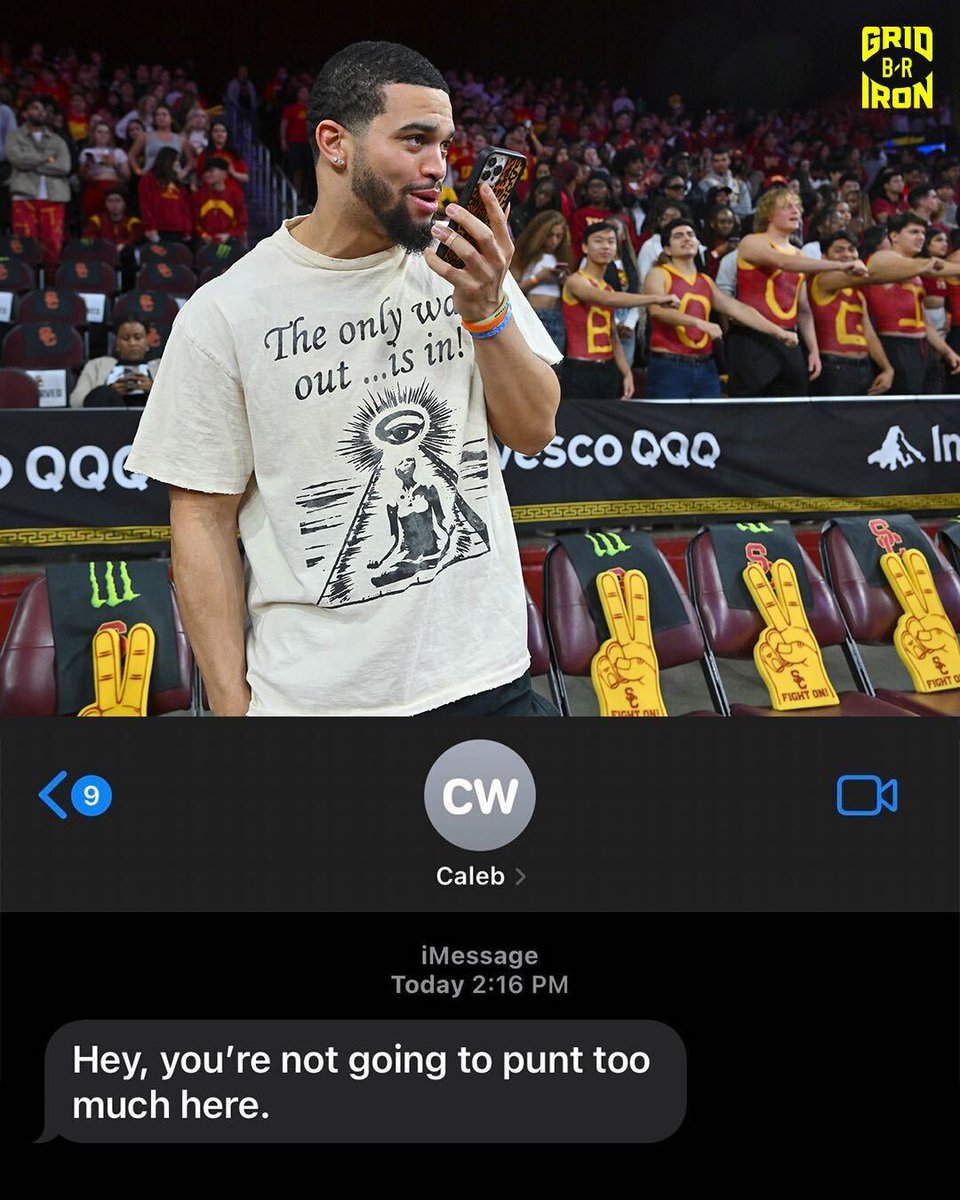 brgridiron's tweet photo. When Caleb Williams was drafted he texted punter Tory Taylor he wouldn't have to punt much

Bears punted 6 times on Sunday vs. Titans https://t.co/6ztkVhXyzs