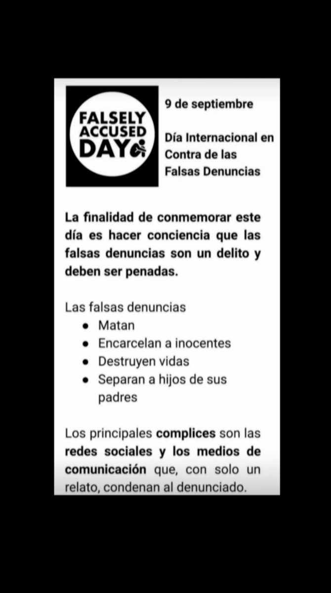 9 de septiembre día internacional en contra de las falsas denuncias #bastadefalsasdenuncias