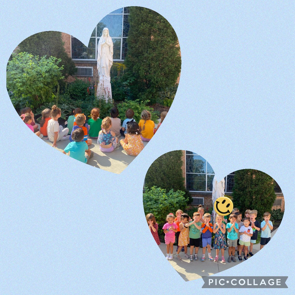 Some of our PreK4 students visited our Blessed Mother courtyard today to wish Mary a belated Happy Birthday! <a href="/StEdParish/">Saint Edward Parish</a> <a href="/ChiCathSchools/">Chi Catholic Schools</a>