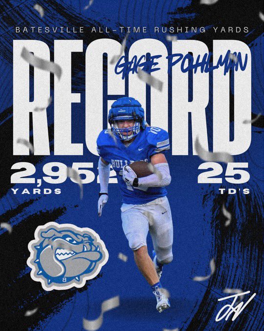 Gage Pohlman (@gagep061206) on Twitter photo Thanks to everyone who has supported during my four years at Batesville. None of this happens without my teammates, my coaches and my family. More to come. Go Dawgs! <a href="/BatesvilleFB/">Batesville Bulldogs Football</a> <a href="/IndianaPreps/">Indiana Preps</a> <a href="/IndyWeOutHere/">IndyWeOutHere ‼️</a> <a href="/PrepRedzone/">Prep Redzone 🏈</a> <a href="/FFBallAllDay/">Sam Erman</a> #inpreps Thanks to everyone who has supported during my four years at Batesville. None of this happens without my teammates, my coaches and my family. More to come. Go Dawgs! <a href="/BatesvilleFB/">Batesville Bulldogs Football</a> <a href="/IndianaPreps/">Indiana Preps</a> <a href="/IndyWeOutHere/">IndyWeOutHere ‼️</a> <a href="/PrepRedzone/">Prep Redzone 🏈</a> <a href="/FFBallAllDay/">Sam Erman</a> #inpreps