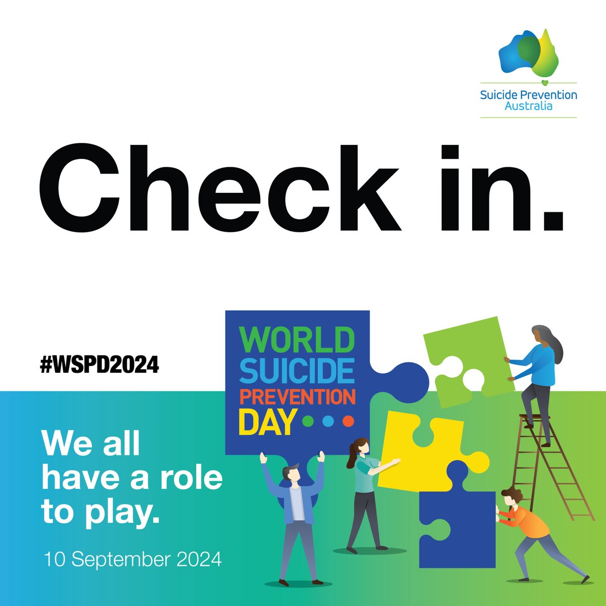 Today is World Suicide Prevention Day. In Australia alone, nearly 10 million people have been affected by suicide, which equates to almost half of our nation. Let's champion hope and take meaningful action to save lives. #SuicidePreventionAustralia #WorldSuicidePreventionDay