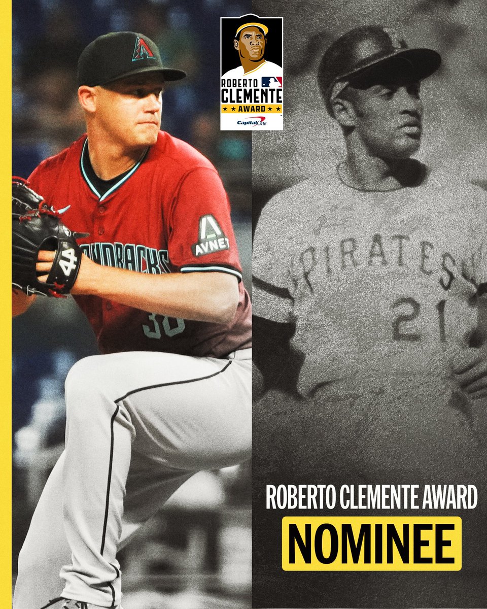 I am honored to be named the @dbacks nominee for the Roberto Clemente Award. A man who put his own safety at risk to help those in crisis and a true humanitarian. @mollysewald &amp; I are proud of our work in the community w/ @childcrisisaz and even more grateful for the recognition!