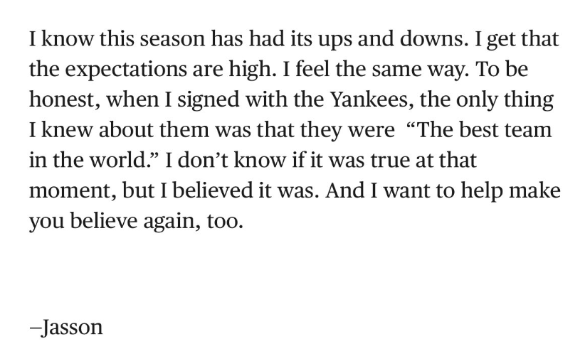 BarstoolHubbs's tweet image. Ready to run through a wall for Jasson Dominguez