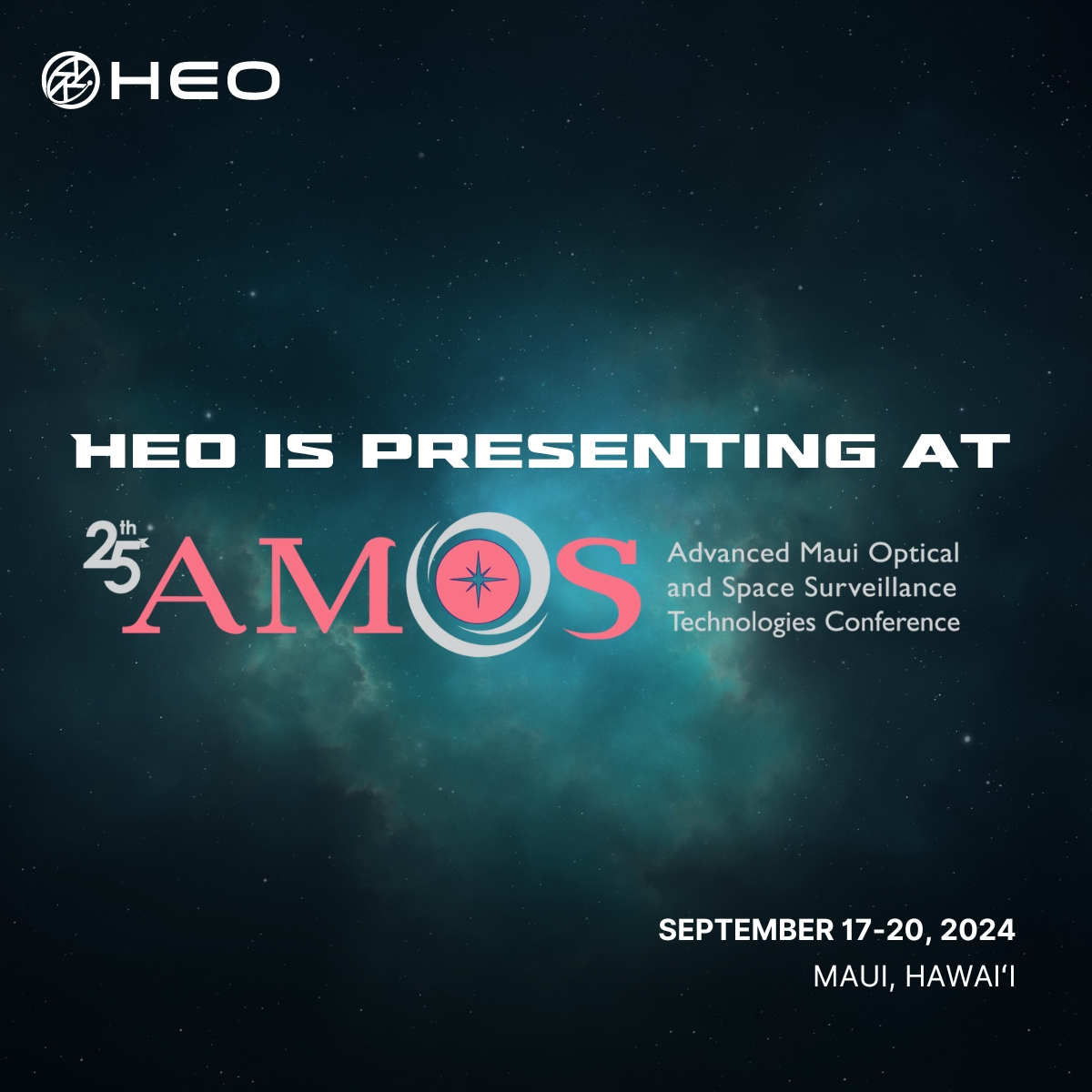 HEO is presenting at <a href="/amoscon/">AMOS Conference</a>!

Find out how we leveraged non-Earth imaging (NEI) for rapid identification and characterisation of space objects to help government and commercial entities in the past 12 months.

Drop a comment or message us to set up a meeting with our team.