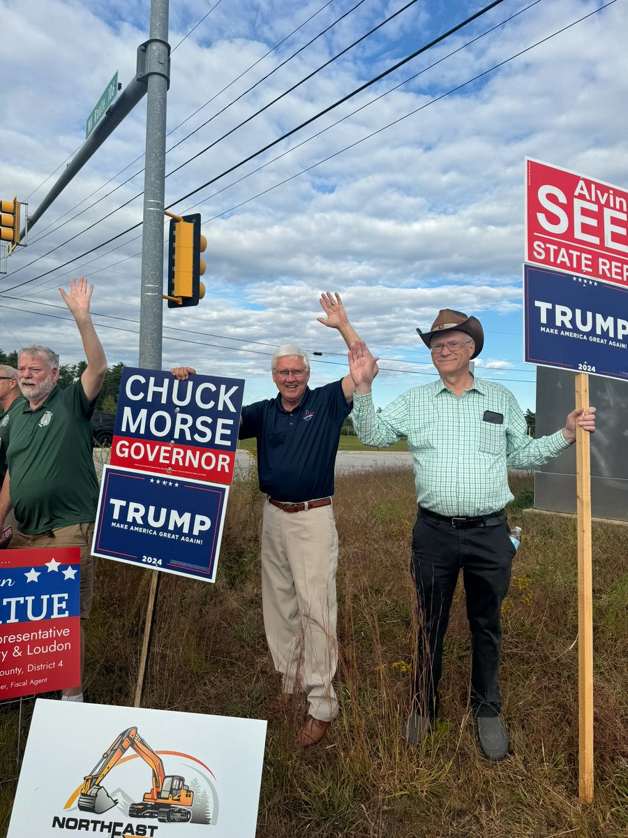 Thanks <a href="/HowardPearlNH/">Sen Howard Pearl</a> for setting up a great sign wave on the eve of our primary election! 

Tons of support from folks in Merrimack County, looking forward to an incredible day visiting the polls tomorrow! 🗳️🇺🇸

#nhgov #nhpolitics