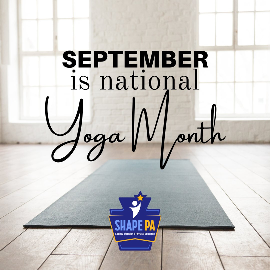 September is National Yoga Month! Incorporate some mindfulness or stretching into your classes this week. 🧘‍♂️🧘‍♀️ #MindfulnessMatters #SHAPEPA