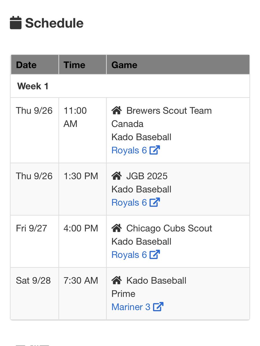 Aloha coaches, this is my schedule for AZ Senior Fall Classic. I will be playing for Kado Baseball. Hope to see you there🤙🏻