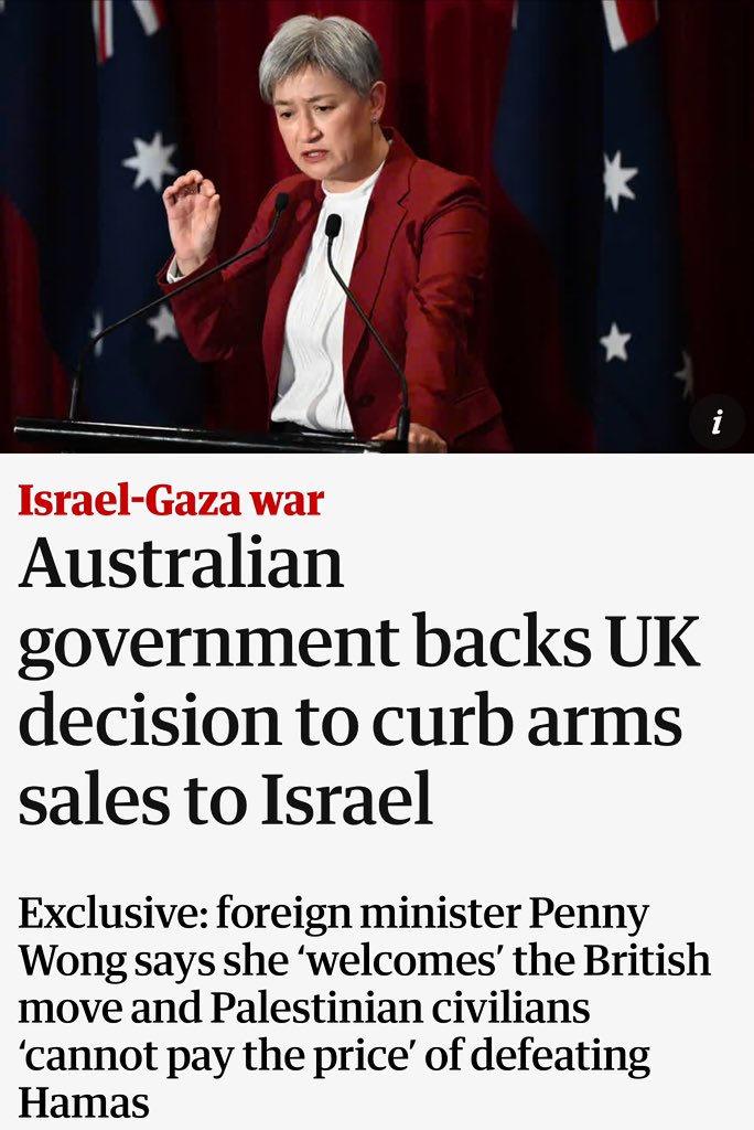 Good. Australia has NOT exported weapons to Israel for at least five years. Australia is NOT exporting ammunition or arms to this conflict. 

Australia continues to call and vote FOR an immediate ceasefire and return of the hostages. 

Innocent civilians must not continue to pay