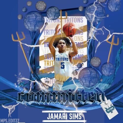 Welcome Jamari Sims! Jamari comes from Alaska powerhouse West Valley, where they went a combined 91-13 over his 4 seasons on varsity. Jamari can really stretch the floor and will be a great fit with the Tritons!

#tritonpride
