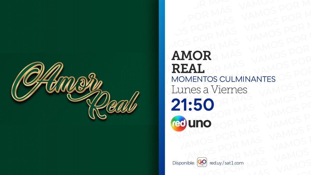 redtv1uy's tweet image. #AmorReal El éxito de tus noches.
Momentos culminantes!
Lunesa Viernes 21:50hs
Por @redtv1uy, #Sat1 y #RedGO