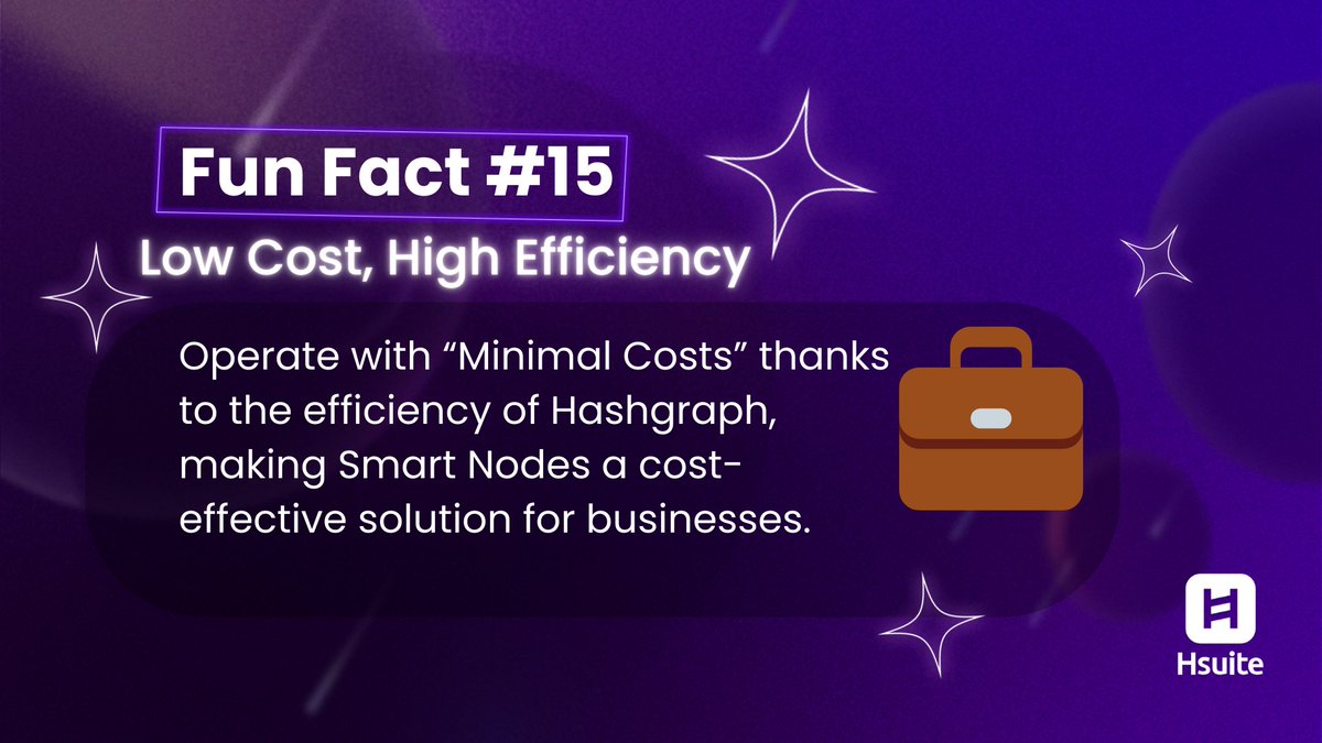 BennyHbarbarian's tweet image. .@HbarSuite Fun Fact #15: Low Cost, High Efficiency

Visit: hsuite.finance

#HBAR #EnterpriseBlockchain #SmartNodes