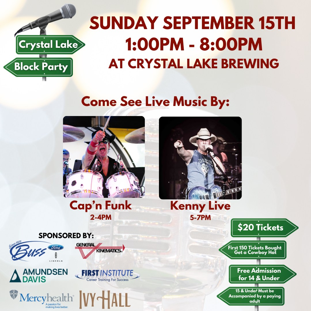 clearly_cl's tweet photo. 🎉 Less than a week to go until the Crystal Lake Block Party! 🎉 Have you snagged your tickets yet? This is going to be a rocking good time you won’t want to miss! 🕺💃 Grab your tickets now and get ready for an unforgettable day! 🎟️✨  https://t.co/rrOpe8XWbR https://t.co/j4uotHwNKS