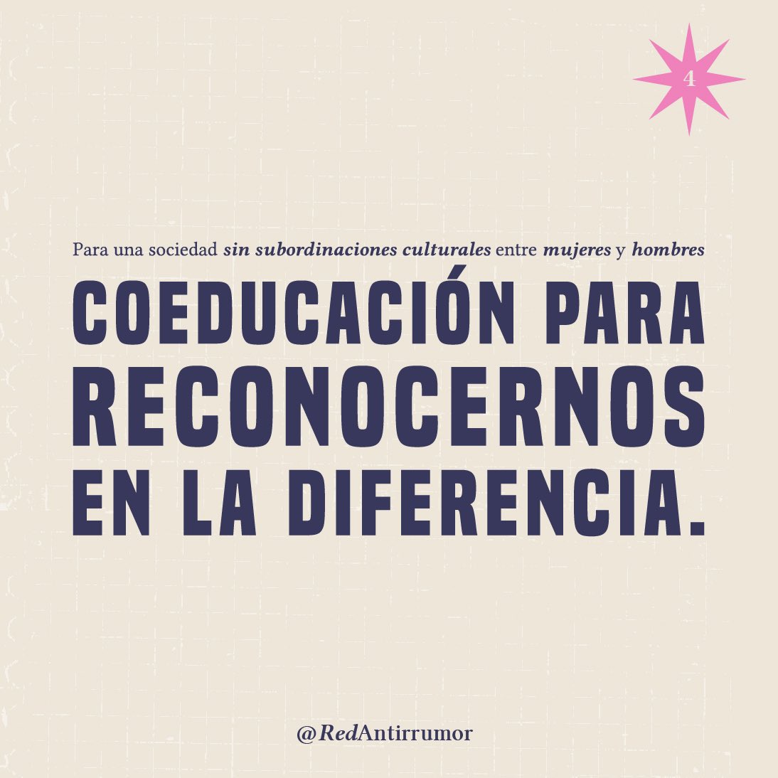 RedAntirrumor's tweet photo. Proponemos estos apuntes con el interés de propiciar conversaciones que cuestionen lo macro y lo micro, pero ante todo, invitar a prácticas de coeducación para reconocer la diferencia y construir #paz desde la vida cotidiana, la conciencia de lxs otrxs y la #memoria histórica. 🫂 https://t.co/hyHRL722GE