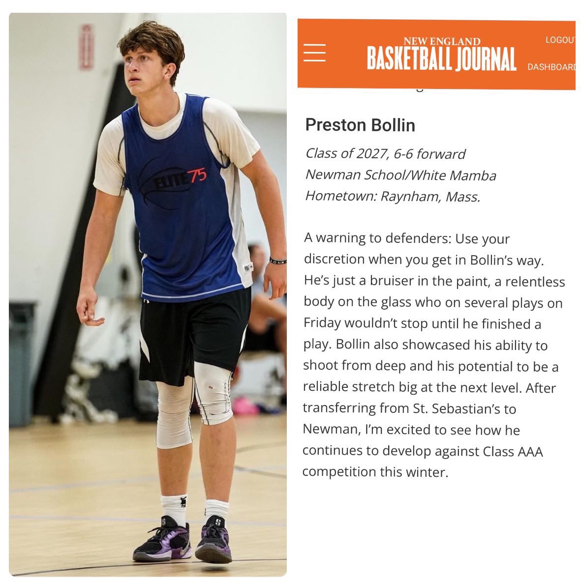 Preston Bollin (@prestonbollin33) on Twitter photo Thank you to <a href="/NERRHoops/">New England Recruiting Report NERRHoops</a> for a great opportunity. <a href="/Newman_Hoops/">Newman School Basketball</a> <a href="/Scalabrine/">Brian Scalabrine</a> Thank you to <a href="/NERRHoops/">New England Recruiting Report NERRHoops</a> for a great opportunity. <a href="/Newman_Hoops/">Newman School Basketball</a> <a href="/Scalabrine/">Brian Scalabrine</a>