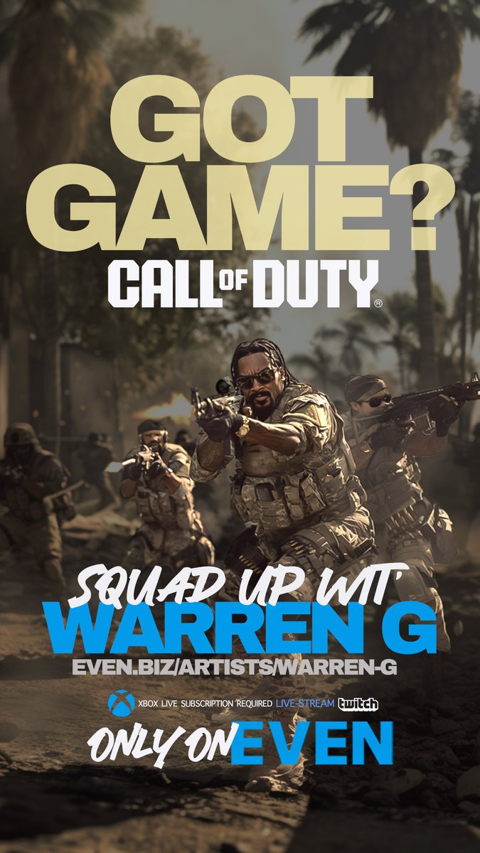 #Regulators Mount Up!!! #CallOfDuty Anybody. I'm looking for a squad for tonite <a href="/Twitch/">Twitch</a> stream. Drop them <a href="/Xbox/">Xbox</a> Gamer Tags in the comments. of message me directly on <a href="/even_biz/">EVEN</a> twitch.tv/warreng