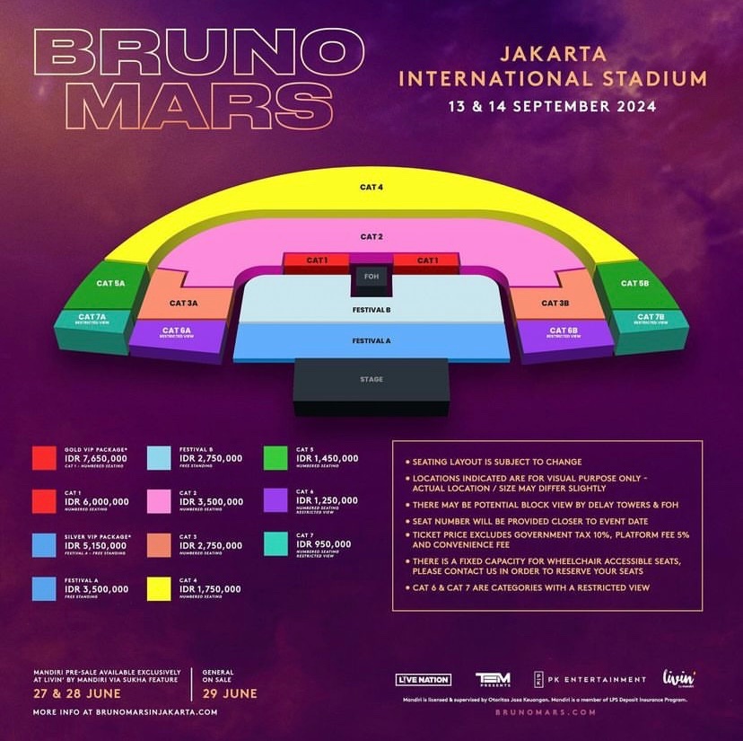 legrandaca's tweet photo. WTS (WANT TO SELL) BRUNO MARS LIVE IN INDONESIA 

🗓️ 11 September 2024 (Day 1)
🎫 Fest B udh jadi wristband
💵 Underprice

✅trusted boleh tuker ig wa apa aja dah yang penting beli pls😩🙌🏻
✉️ For more info? DM https://t.co/vRFTEJmD3N