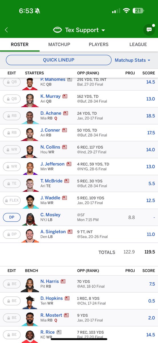 meleardv's tweet photo. @MatthewBerryTMR if you have a victory locked up. would you drop a DP in your starting lineup and pick up Jordan Mason to lock him up before waivers? https://t.co/ZXNDJCgKpn