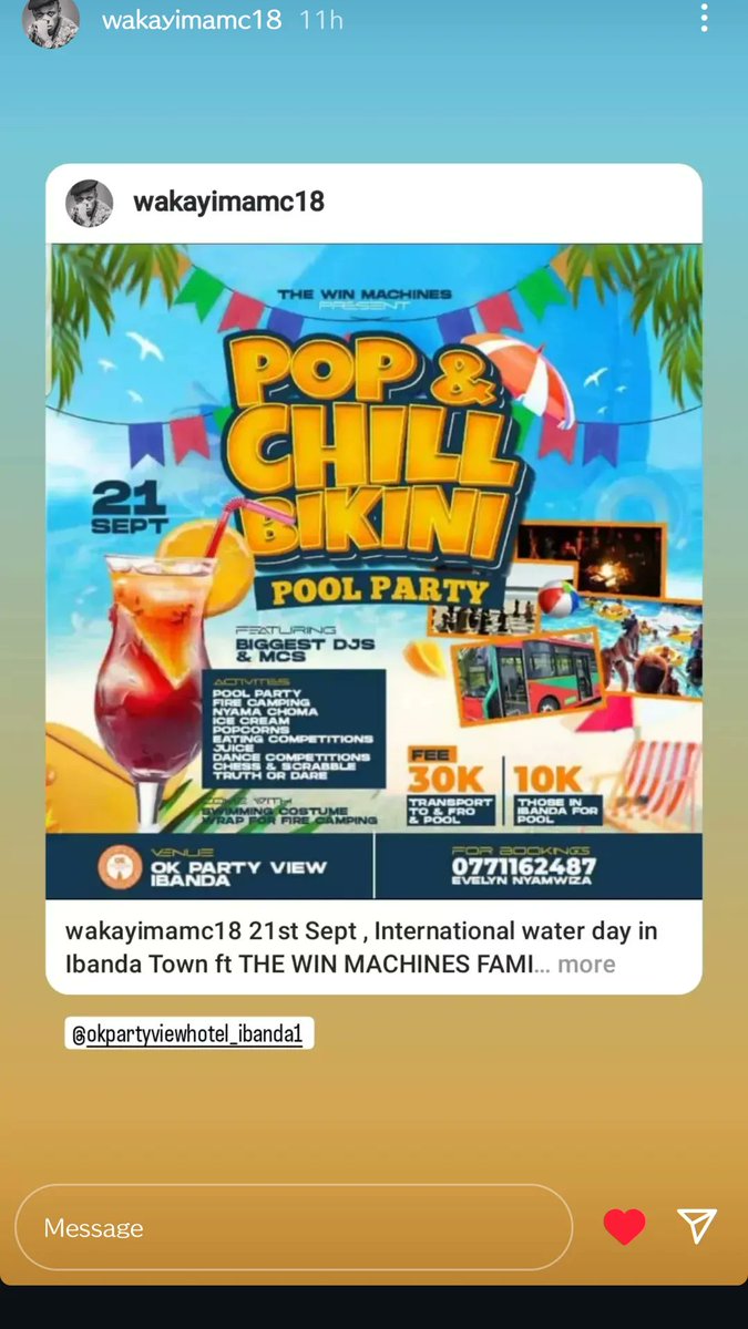 ShillatBea's tweet photo. Like why would you miss a bikini pool party tats happening on 21st this same month at OK PARTY VIEW IBANDA
Fee 30k and 10k for those around Ibanda.
#WinMachines
#popandchillbikin https://t.co/El9QLTKNlY