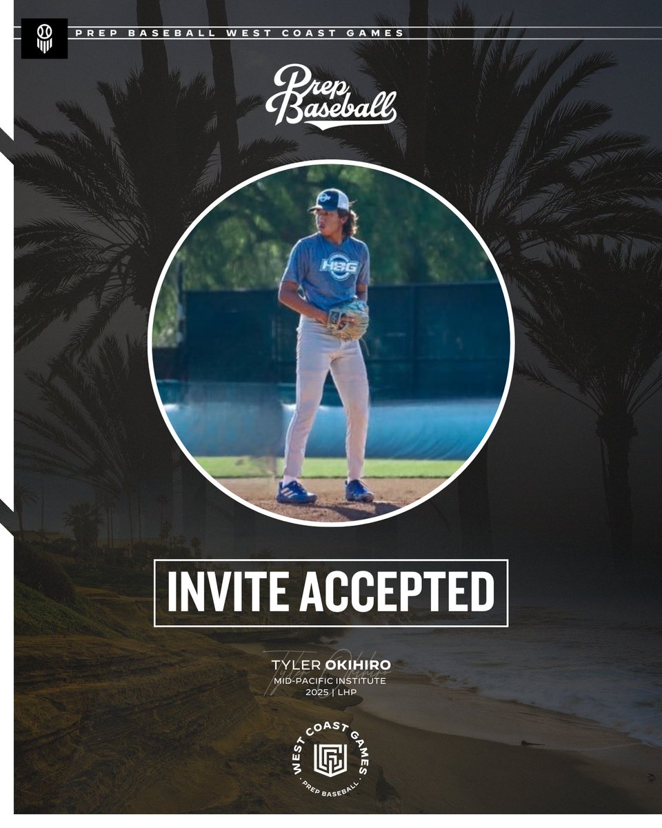 Prep Baseball Hawaii (@prepbaseballhi) on Twitter photo 𝟐𝟎𝟐𝟒 𝐖𝐞𝐬𝐭 𝐂𝐨𝐚𝐬𝐭 𝐆𝐚𝐦𝐞𝐬
'25 LHP Tyler Okihiro (Mid-Pacific Institute) has accepted his invited to the 2024 West Coast Games in SoCal, featuring top uncommitted upperclassmen in the West Region.
👤 loom.ly/ruAMgA0 | <a href="/tylerokihiro6/">Tyler Okihiro</a> 𝟐𝟎𝟐𝟒 𝐖𝐞𝐬𝐭 𝐂𝐨𝐚𝐬𝐭 𝐆𝐚𝐦𝐞𝐬
'25 LHP Tyler Okihiro (Mid-Pacific Institute) has accepted his invited to the 2024 West Coast Games in SoCal, featuring top uncommitted upperclassmen in the West Region.
👤 loom.ly/ruAMgA0 | <a href="/tylerokihiro6/">Tyler Okihiro</a>