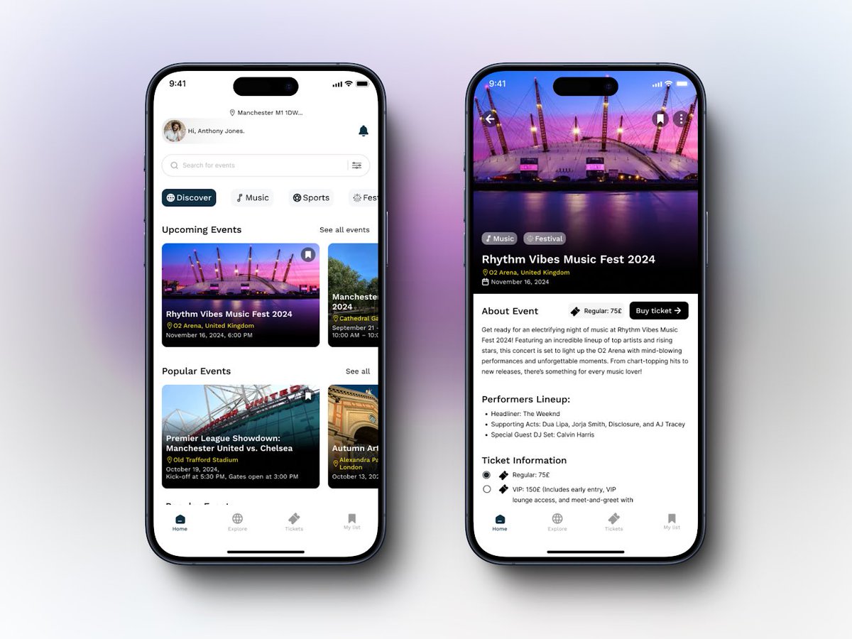 mycyber_space's tweet image. Day 8 of my UI/UX challenge with @Designcomrades Designed an event booking app where users can explore events, check out details, and book tickets. Added filters for date, location, and category for a smooth experience! 

#UIDesign #UXDesign #EventBooking #DesignChallenge