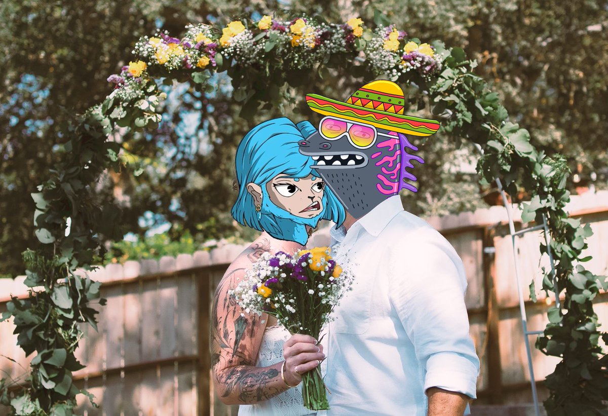 theNFT_Pilot's tweet image. 🎉 Web3 💒 First 🎊
I have finally married the IRL love of this and every other life. We met through Web3 at a Quirkies NFT party that @0xFFDOOM threw in the Bay Area and we were inseparable. I opened the door for her before I met her or knew who she was. I look forward to all…