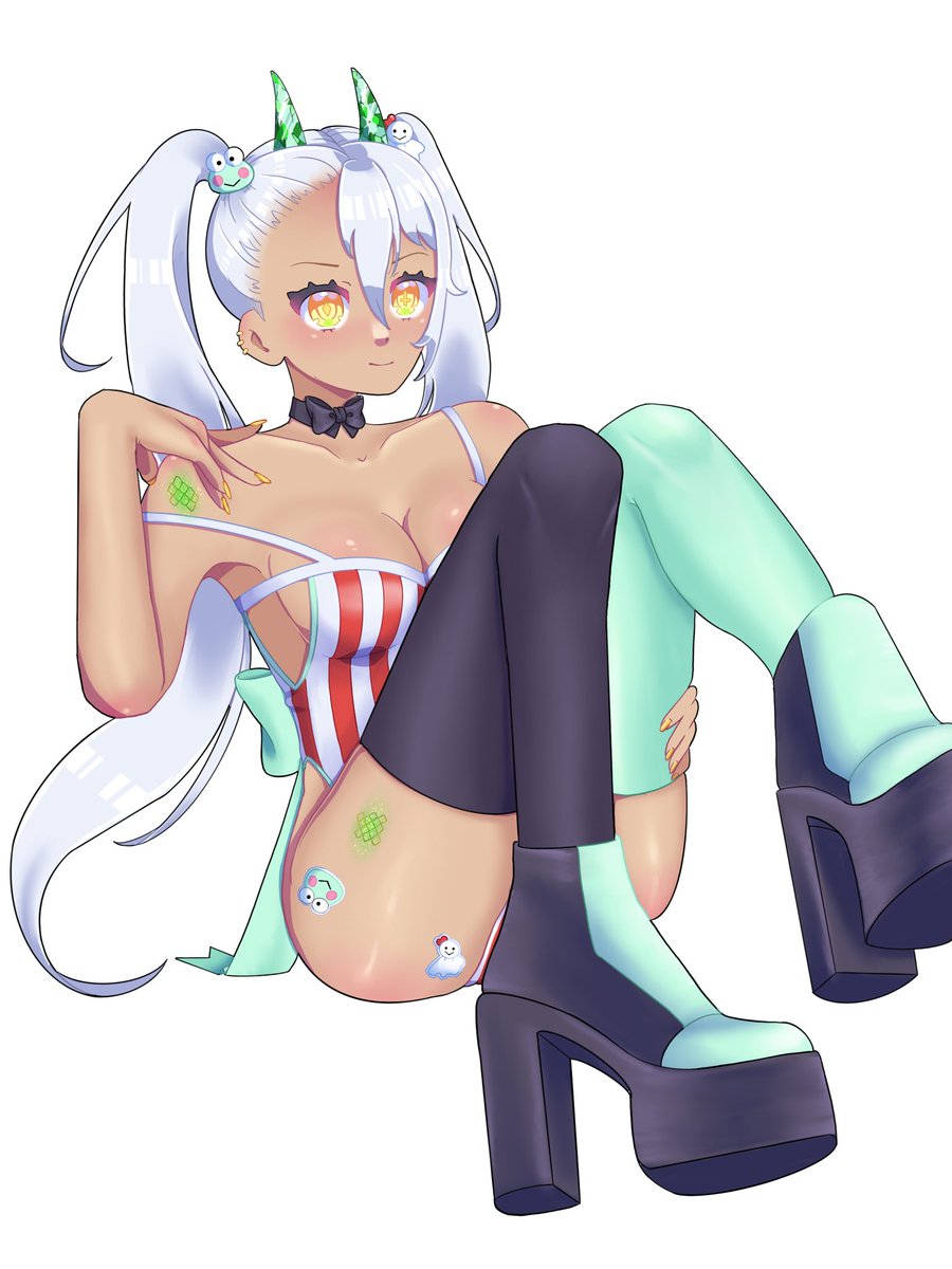 🌼 This is a GIVEAWAY🌼
💛I drew this for free 
💚Comes with: Headshot,full body, bust, chibi, &amp; reference sheet.
💛I’m not selling it, if you like her and want her then let me know
💚Serpent -Demon 
#digitalart #giveaway #GiveawayAlert