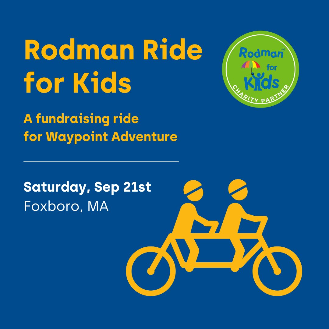 The Rodman Ride for Kids is less than TWO WEEKS AWAY! Do you have what it takes to join us!? Tandem riders wanted! rodmanrideforkids.donordrive.com/index.cfm.
#RodmanRide2024 #RodmanRideForKids  #FreeWhatsPossible  #DisabilityInclusion #AccessAndInclusion #ImageDescription in alt text.