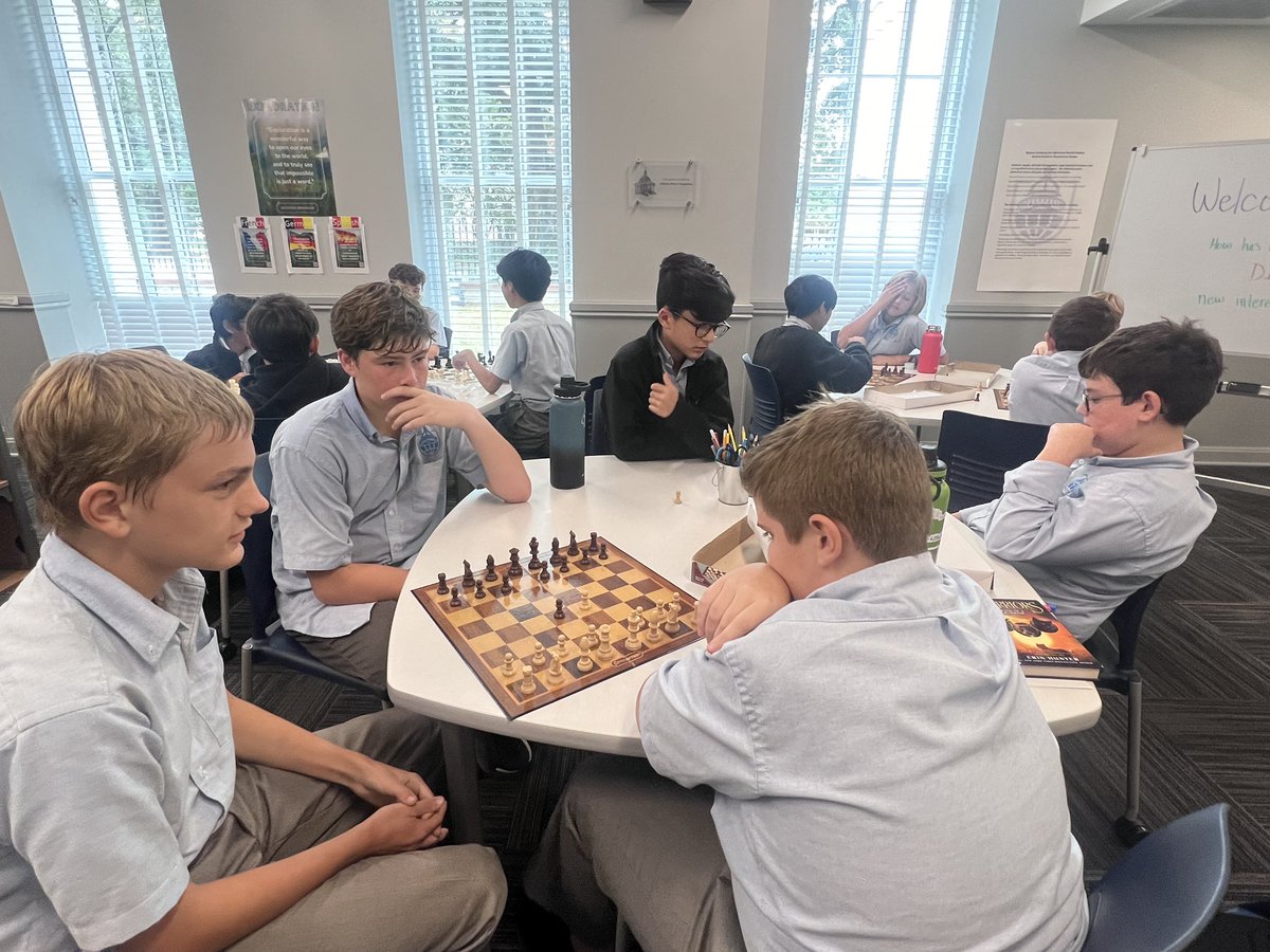 BartonAcademy's tweet photo. Our Chess Team had their first meeting and practice today with Dr. McCall. We are excited about the number of #bartonexplorers we have participating this year #undertheBartondome! ♟️ 💙 https://t.co/3D8EKoCnyS