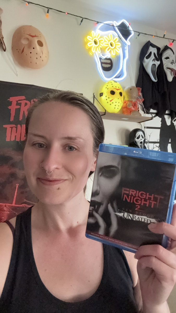 NerdyAutismMom's tweet photo. Night 10 part 2 of the vampire-thon! @lana_drop is over for this one, and itโs another first time watch for me! #NowWatching #FrightNight2 #HorrorFam #MutantFam https://t.co/FibSypRu4K