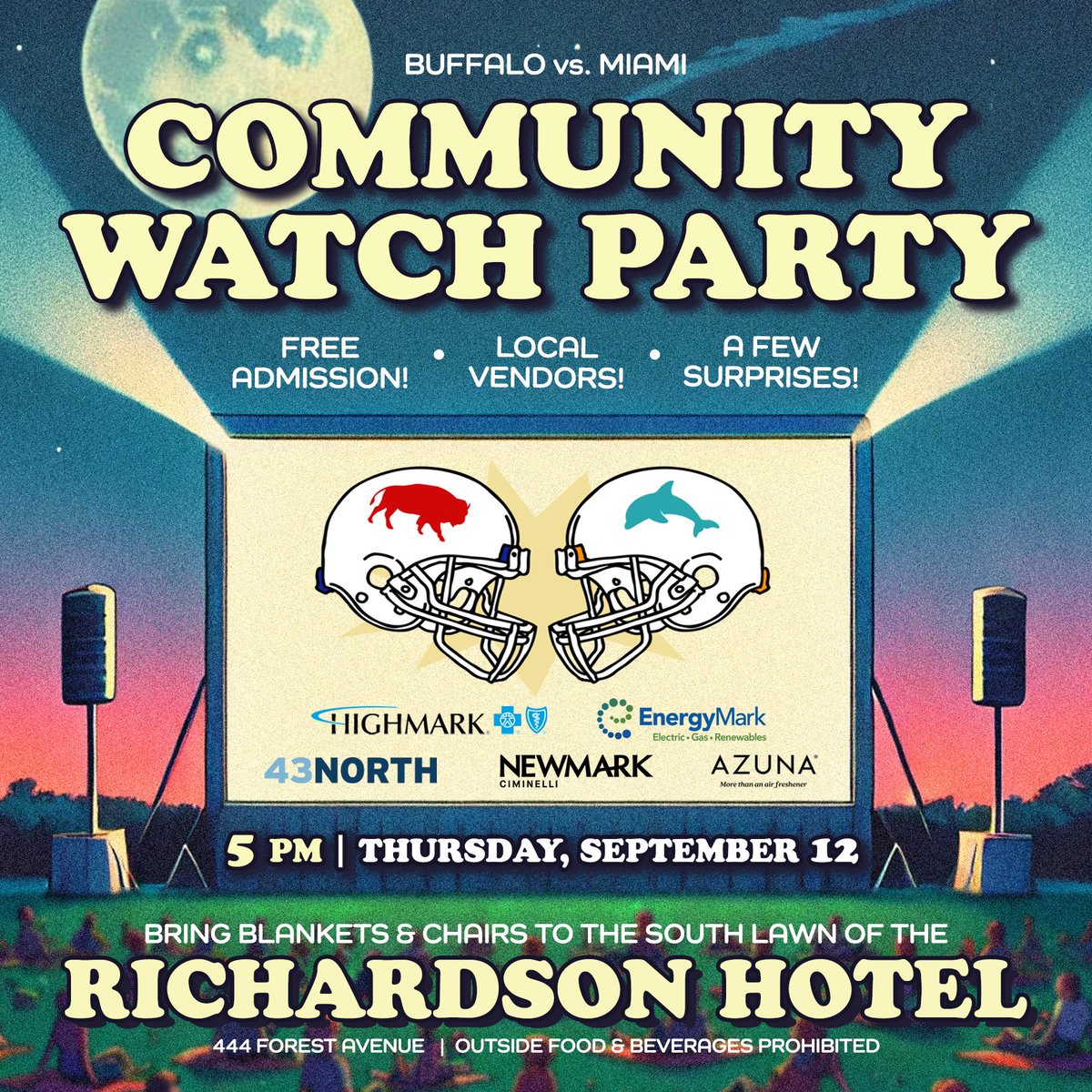 lefternco's tweet image. Thursday night, we’re helping turn an away game into a home game. Join us on the lawn of the historic Richardson Hotel for the city’s biggest community watch party.

👉 squishthefish.net