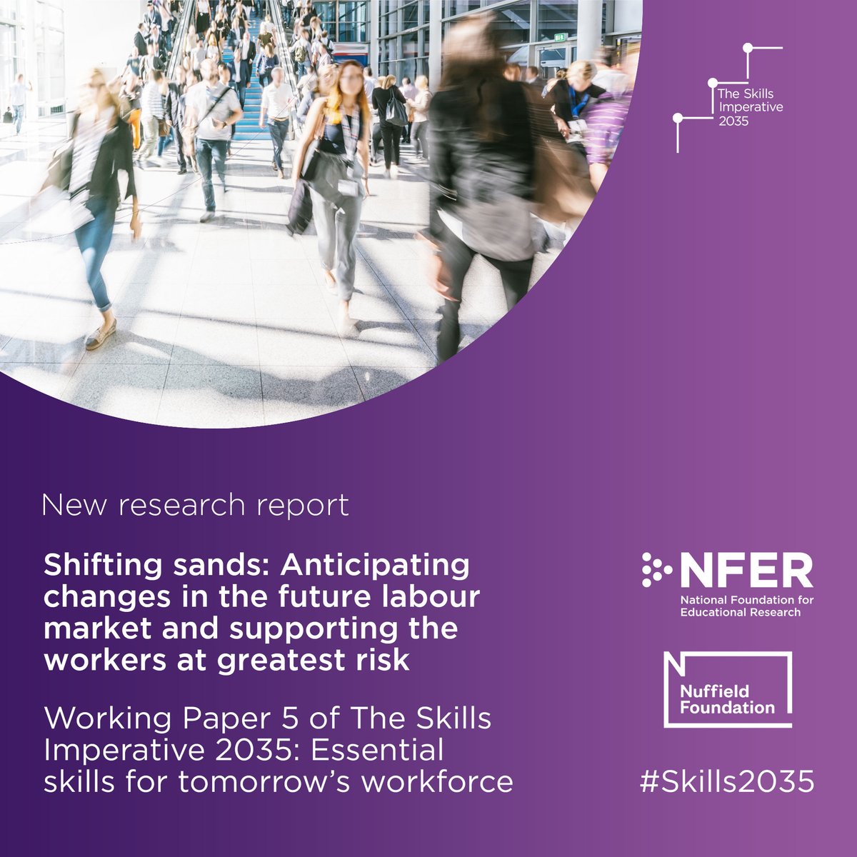 🆕 Report suggests 12 million people work in ‘high-risk' occupations that are projected to decline over the next decade. 
 
🟣 Full story - bit.ly/4cTANzO
🟣 Key findings - bit.ly/3XjcoOf
🟣 PDF report - bit.ly/3To2mKv

#Skills2035