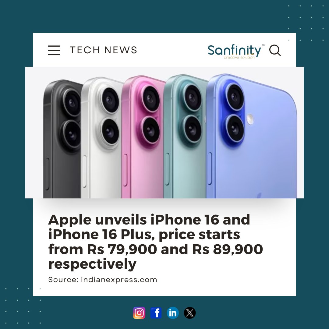 Sanfinityweb's tweet image. Ready to elevate your smartphone game? 📱 The iPhone 16, powered by the all-new Apple A18 Bionic chipset, brings next-level performance, stunning camera upgrades, and innovative Action and Camera Control buttons! 

#iPhone16 #AppleA18Bionic #NextGenCamera #SmartphoneInnovation
