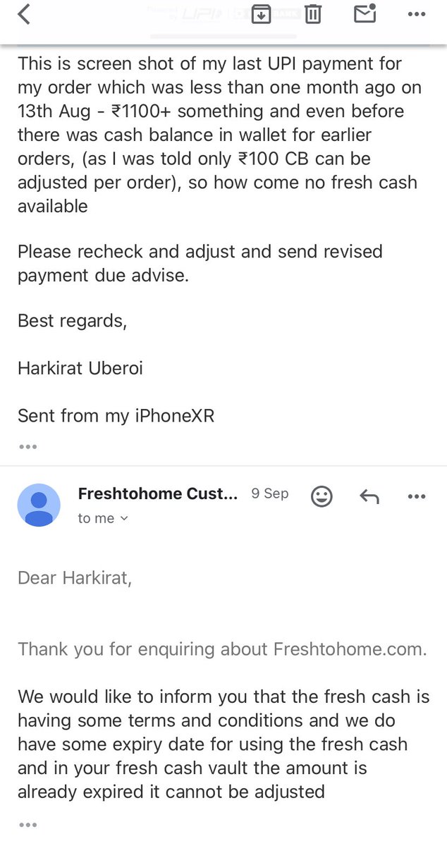 Harkirat Uberoi (@khulamunh) on Twitter photo IT IS A SCAM-CASH BACK deals from <a href="/myfreshtohome/">FreshToHome</a> .Last time on telecall customer care said cash in wallet remains for 1 month, now when I make an order a vague reply about wallet expiry on their email. They are cheating customers to beLIEve about #cashback IT IS A SCAM-CASH BACK deals from <a href="/myfreshtohome/">FreshToHome</a> .Last time on telecall customer care said cash in wallet remains for 1 month, now when I make an order a vague reply about wallet expiry on their email. They are cheating customers to beLIEve about #cashback
