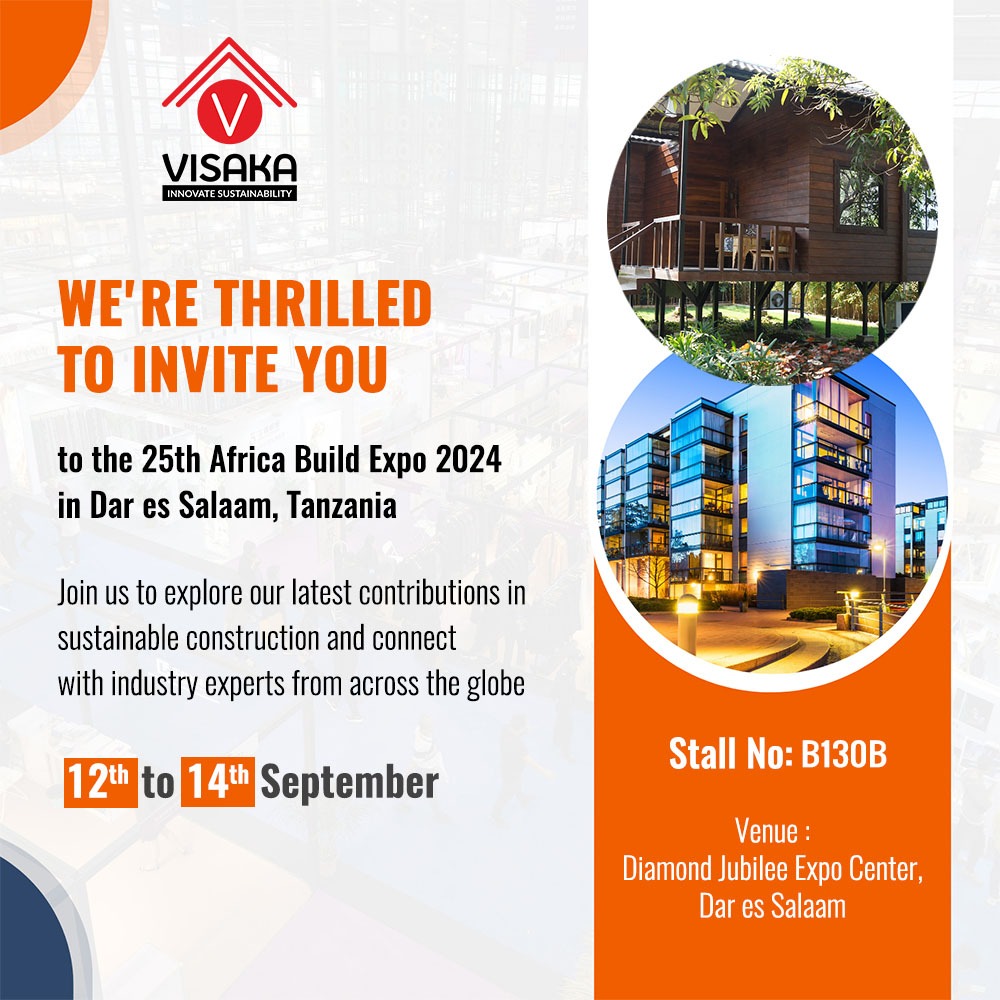 vnext_visaka's tweet photo. We'd love for you to join us and explore sustainable construction at its finest with Vnext. Save the dates and the stall number, and see you at Africa Build Expo 2024 in Dar es Salaam!
#vnext #vnextproject #project #BuildWithVnext #construction #sustainable #BuildingMaterials #vnextvsplywood #sustainability #ecofriendly #SayNoToPlywood #SayNoToPly #exhibition #expo #africa