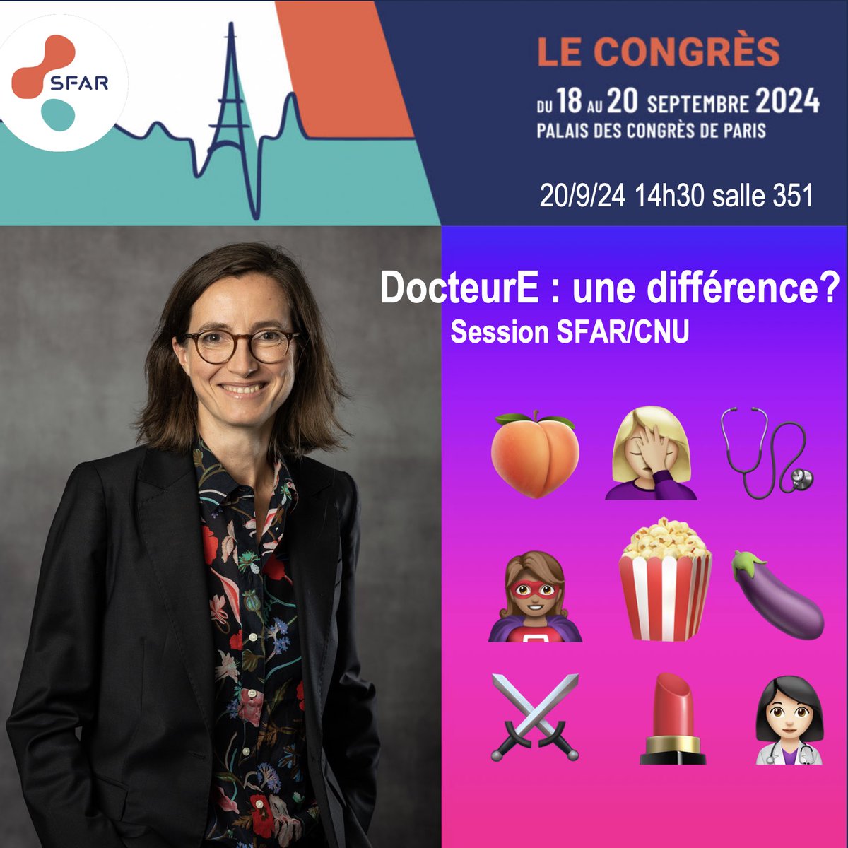 Anne Godier (@godieranne) on Twitter photo Femmes, en France: 51,6% de la population, 39% des MAR, 26% des MAR libéraux, 14% des PUPH d’ARMPO.
On en parle?
C’est vendredi 20, 14h30 à la session du CNU🍿
<a href="/SFAR_ORG/">SFAR Anesthésie Réanimation</a> <a href="/cnear_fr/">CNEAR Anesthésie Réanimation</a> <a href="/AJARFrance/">AJAR France 🇫🇷</a> @donnerdeselles <a href="/HopitalPompidou/">Hôpital européen Georges-Pompidou AP-HP</a> <a href="/Anesth_Rea_HEGP/">Anesthesie.Reanimation.HEGP</a> Femmes, en France: 51,6% de la population, 39% des MAR, 26% des MAR libéraux, 14% des PUPH d’ARMPO.
On en parle?
C’est vendredi 20, 14h30 à la session du CNU🍿
<a href="/SFAR_ORG/">SFAR Anesthésie Réanimation</a> <a href="/cnear_fr/">CNEAR Anesthésie Réanimation</a> <a href="/AJARFrance/">AJAR France 🇫🇷</a> @donnerdeselles <a href="/HopitalPompidou/">Hôpital européen Georges-Pompidou AP-HP</a> <a href="/Anesth_Rea_HEGP/">Anesthesie.Reanimation.HEGP</a>