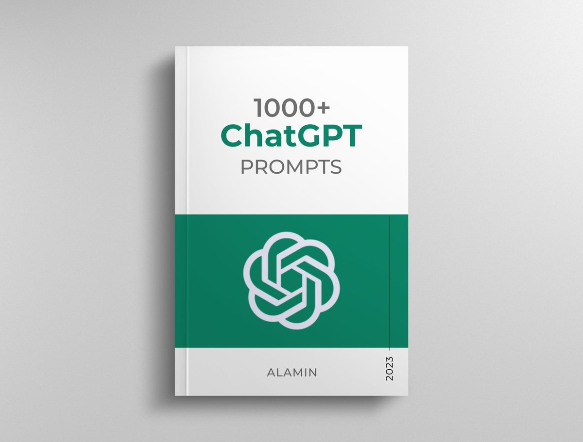 codeMdSanto's tweet image. AI experts are earning $200k-$335k yearly.

So I built "1000+ GPT-4  Prompts" for you.

You will get:

- 10+ Chapters
- 1000+ AI Prompts
- 1000+ New AI Tools

And for 24 hrs, it's 100% FREE!

To get it,
1. Like
2. Reply "AI"
3. Follow me (so that I can DM)

#ChatGPT