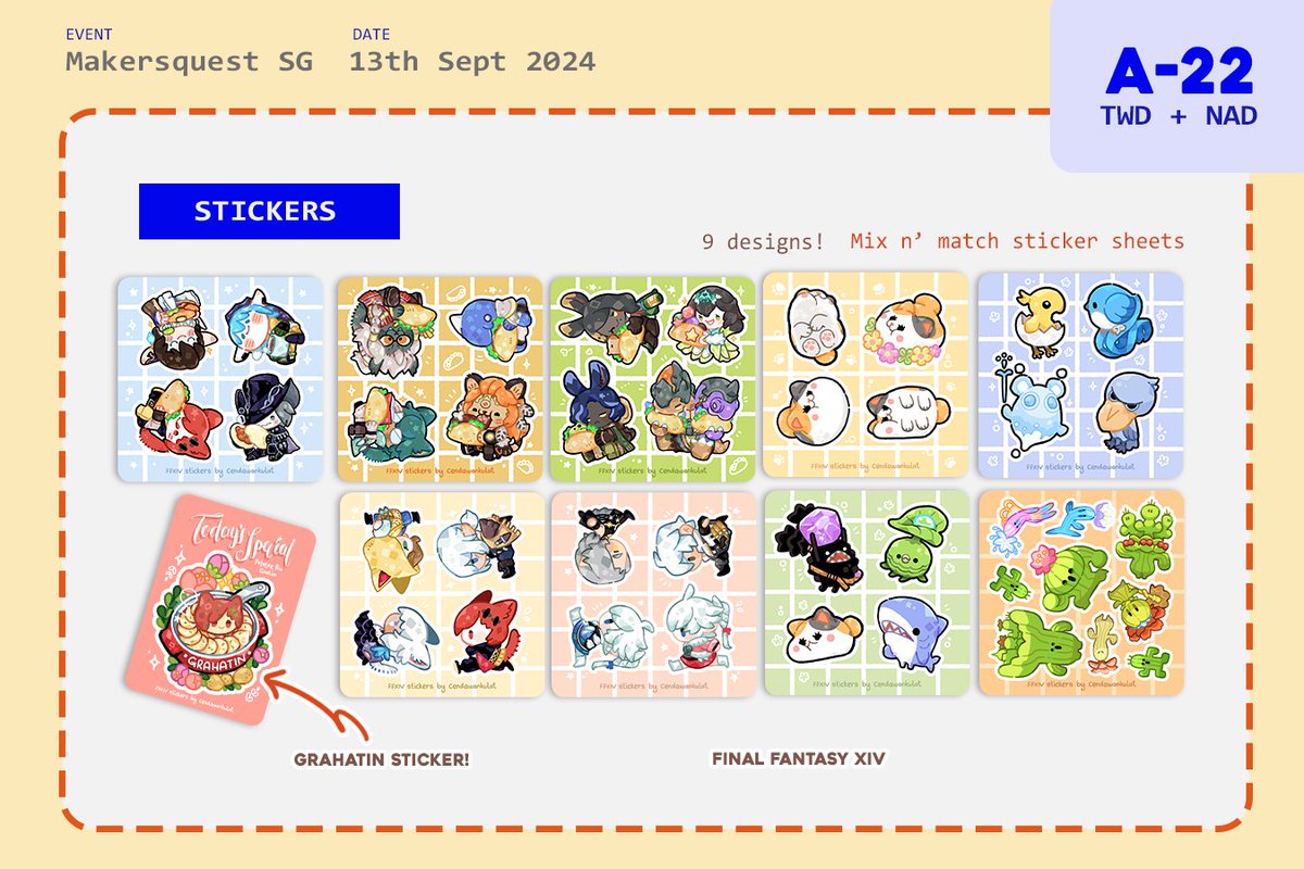 Here's my booth catalog for Makersquest this Saturday!! Likes/RT's will be super appreciated🥹🙏
⭐️ 2-days only PRESALE discount for all Singapore residents for the 10cm BG3 plushies! 
⭐️3 sets of 20cm Astarion plushies will be made available for MSQ attendees! #msqsg2024 (1/2)