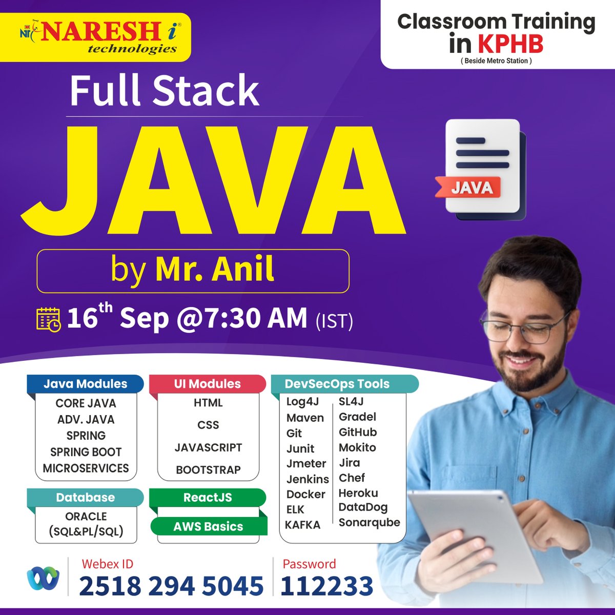nareshitech's tweet photo. 🔴 Classroom & Online Training at KPHB Branch 🔴
✍️Enroll Now: https://t.co/2YnAaBd3VL
👉Attend a Free Demo On Full Stack Java Developer by Mr. Anil
📅Demo On: 16th September @ 7:30 AM (IST)
#fullstackjava #Corejava #java #advancedjava #programming #angular #html #css https://t.co/oYCeoT3JYj