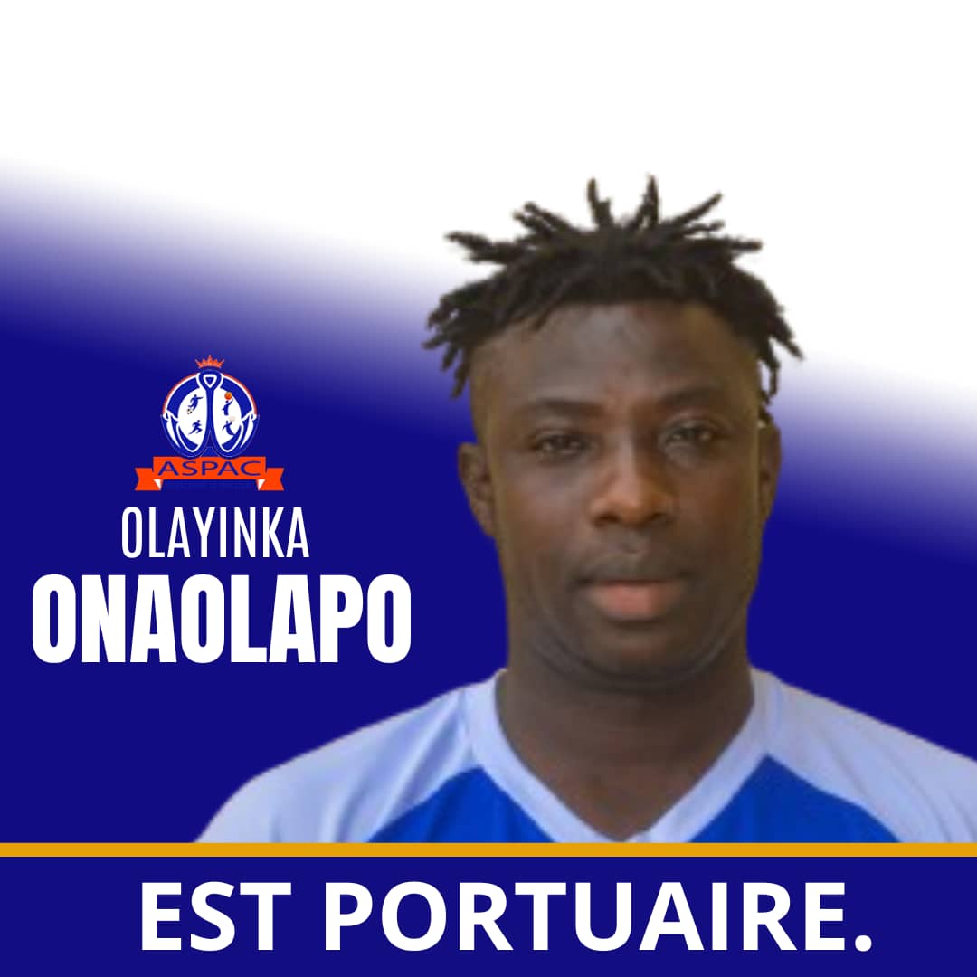 AspacBenin's tweet photo. Mercato 🔵⚪

#Olayinka #ONAOLAPO, défenseur d'origine nigériane, a contracté un bail de deux ans avec ASPAC FC. Capable de jouer en milieu de terrain, Ola a, évolué la saison écoulée avec BANI GANSÉ. 

Bienvenu Ola ⚓
@portdecotonou 
@AblamGnamesso 
#football 
@wasexo 
@433 https://t.co/6sSwOc9bpW
