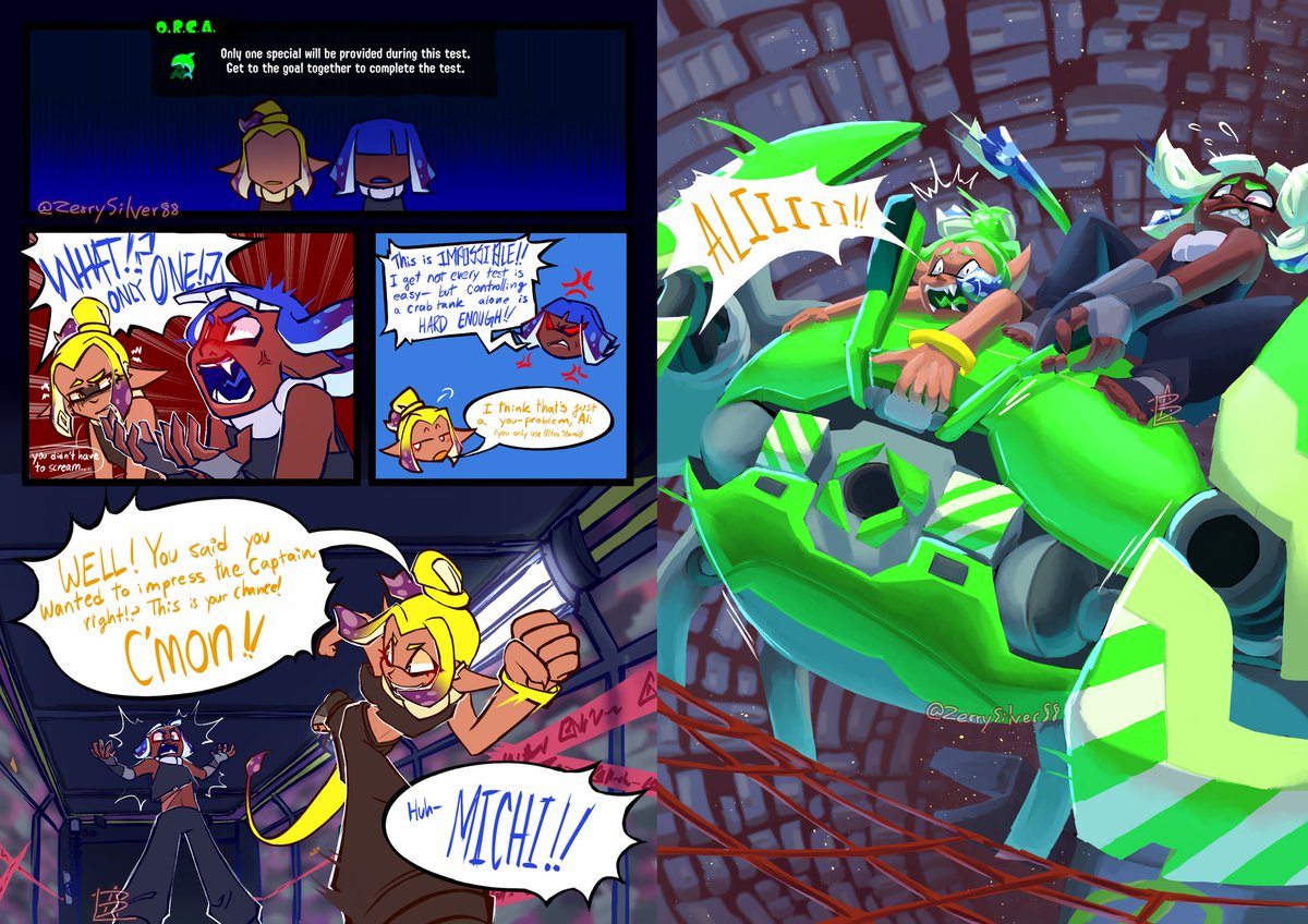 Now that the zine is out I can share my piece for <a href="/AlternaZine/">Utopia of Yesterday «OUT NOW.»</a> !!
Go check out the full zine bellow! It was super fun to participate :DD
(Never drawing these ocs again tho LOL/hj)
#Splatoon3 #splatoonart