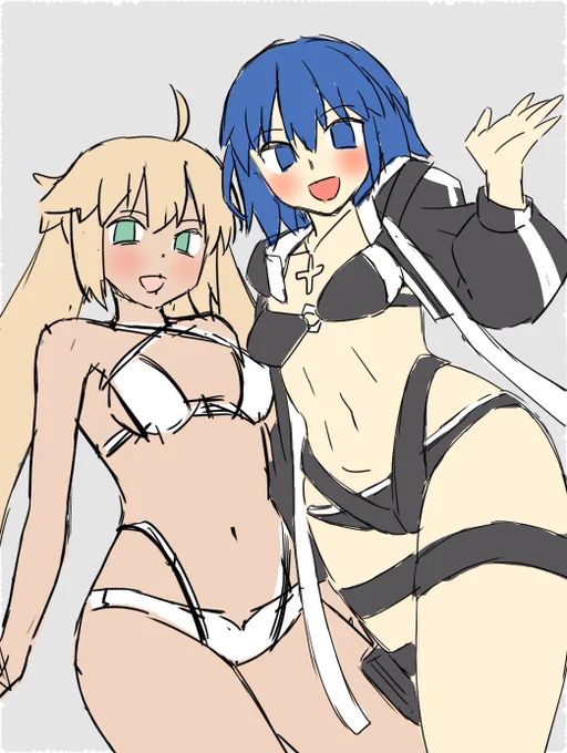 #NSFW ラフまで描いていたバサトリア&C.I.E.L.先輩のオープンサマー組(?) 
