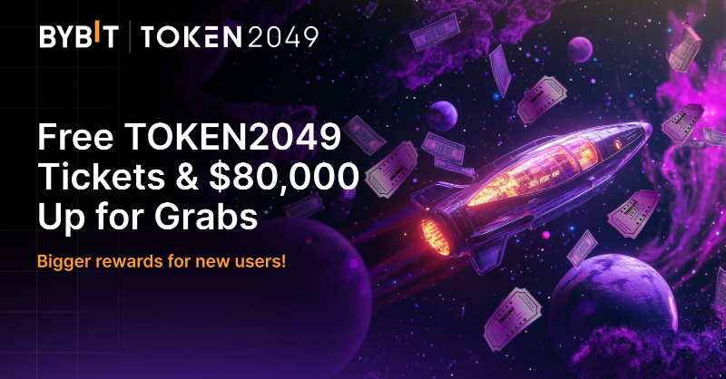 Bybit_Official's tweet photo. 🎁 Your chance to attend TOKEN2049 for free! Trade now for a shot at winning your share from $80,000. New users get even more chances to win!

Sign Up Now!

#UnlockWeb3Future #Token2049