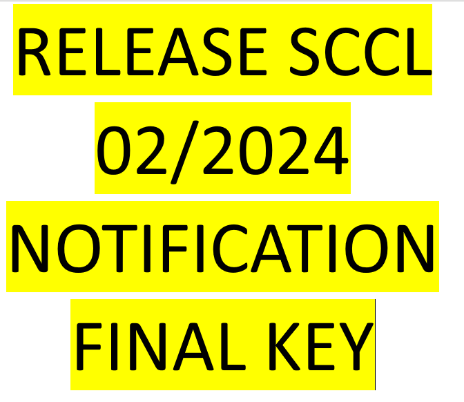 sccl_aspirants's tweet photo. Release SCCL 02/2024 Notification Final Key @PRO_SCCL @balaram_irs @VivekVenkatswam @Bhatti_Mallu @vkgaddam https://t.co/rLnmuH4O3W