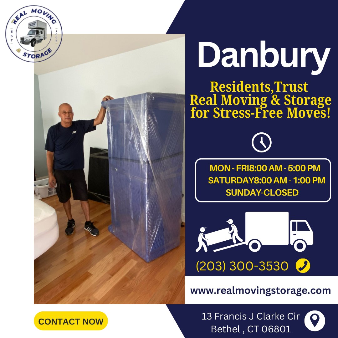 RealMovingofCT's tweet image. Danbury Residents Trust Real Moving &amp;amp; Storage for Stress-Free Moves!🏠🚚

Visit realmovingstorage.com/moving-in-danb… to learn more.

#Danbury #RealMovingStorage #FairfieldCT #StamfordCT #MilfordCT #NorwalkCT #DanburyCT #HartfordCT #NewHavenCT #FastDelivery #ReliableService