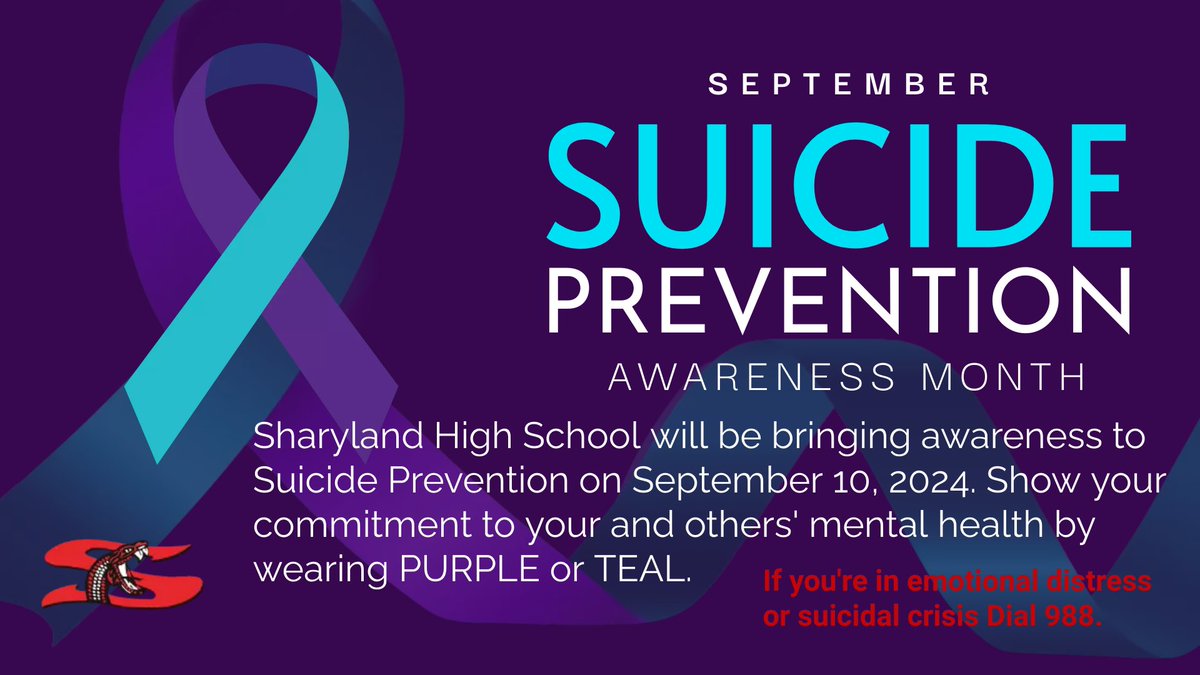 September is Suicide Prevention Awareness Month. Please join us as we raise awareness and strengthen the fight against suicide.  Let's stand together and help create a culture of inclusivity and show that we care for one another. 💜❤️💜❤️