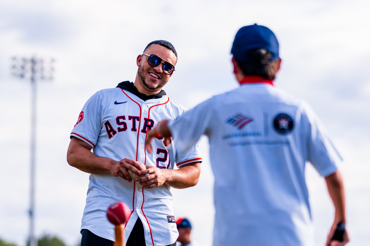 astros's tweet photo. Learning from the best.

Jeremy Peña and Yainer Diaz took the field in the “Play it Forward” baseball clinic inspiring the younger generation. https://t.co/0ugJ6ap5XD
